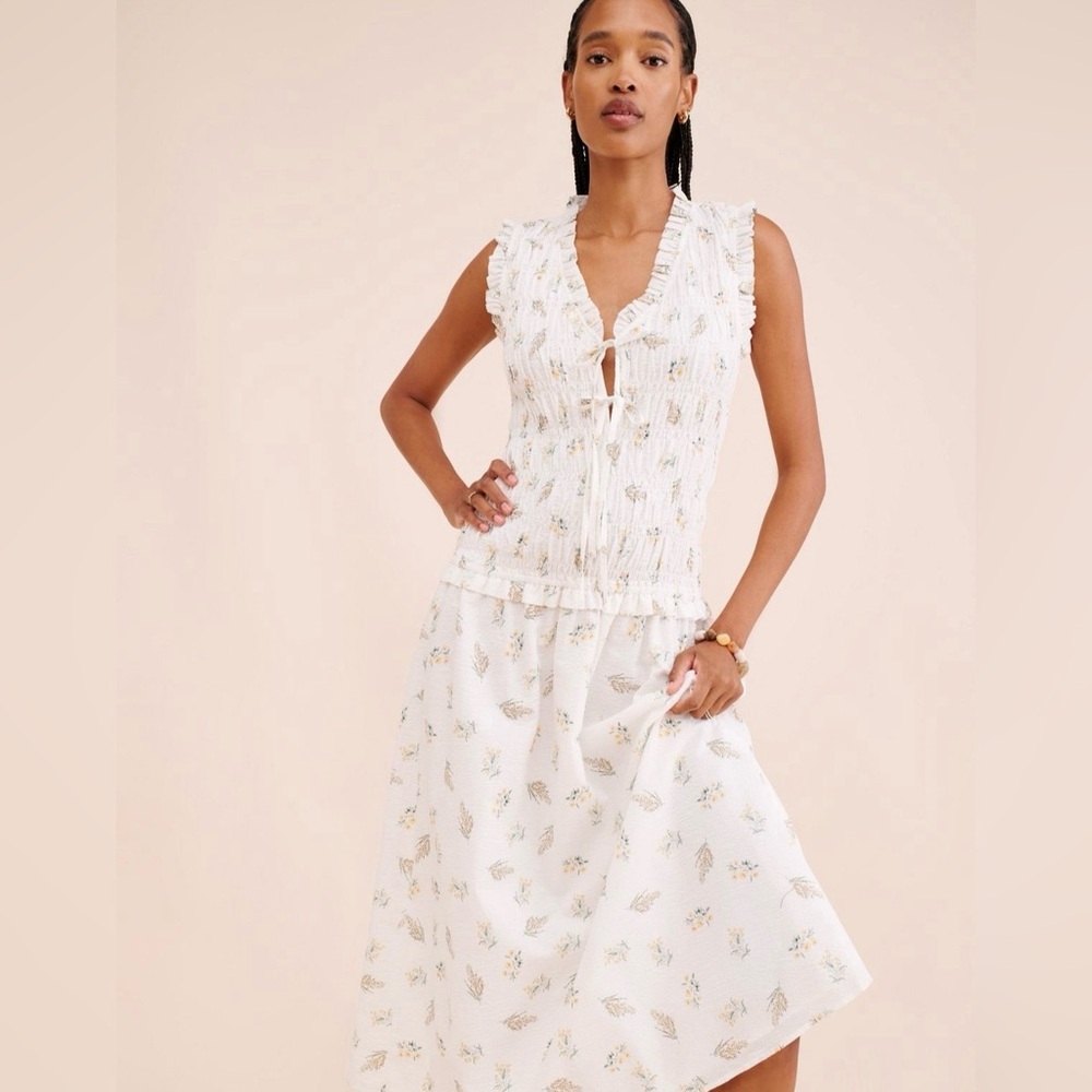 RAILS Elegant White Floral Dress